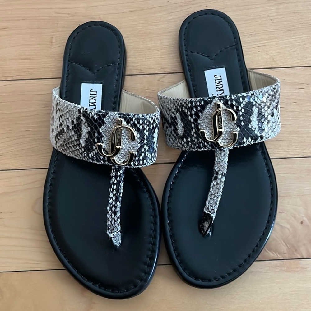 NEW Jimmy Choo snakeskin thong sandal